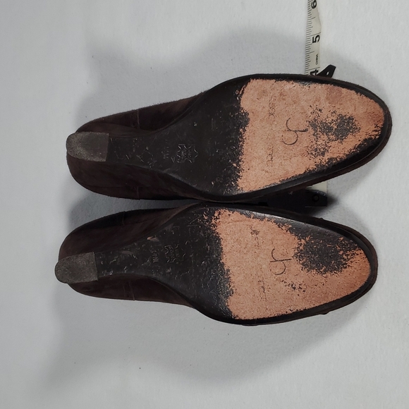 Brown suede wedged loafer 4" heel - Picture 5 of 8